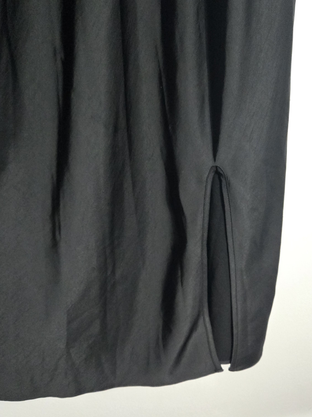 A New Day Black Lace Trim V Neck Double Strap Side Slit Midi Slip Dress Top XL - Picture 3 of 6